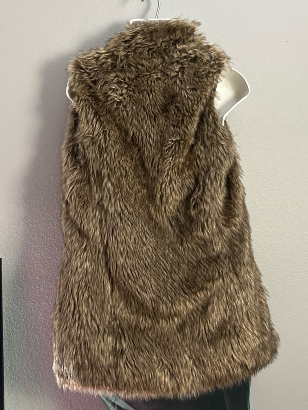 Bershka Brown Faux Fur Sleeveless Vest